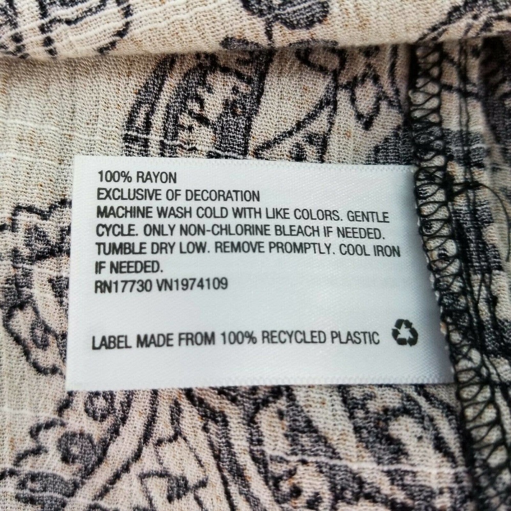 Knox Rose NWOT Floral Paisley Tunic Top Long Slv Beige Boho Lace Romantic Small - Picture 8 of 9